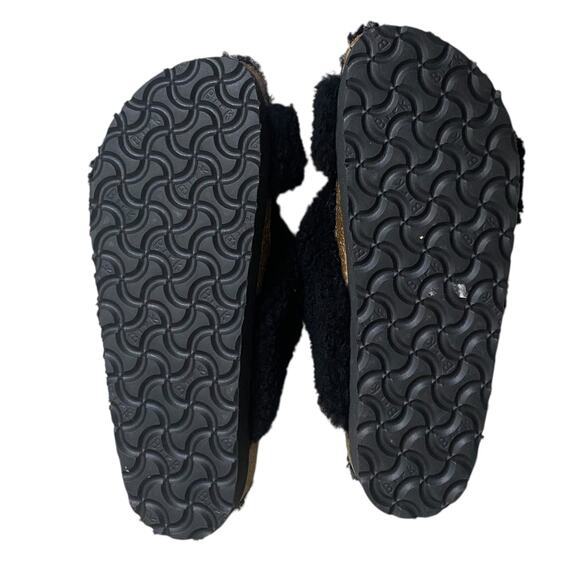 BIRKENSTOCK Papillio Daytona suede shearling sandals black slides Birks 7 - Picture 6 of 6